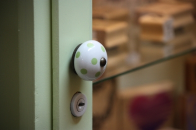 I liked this cute knob on a cabinet full of stamps